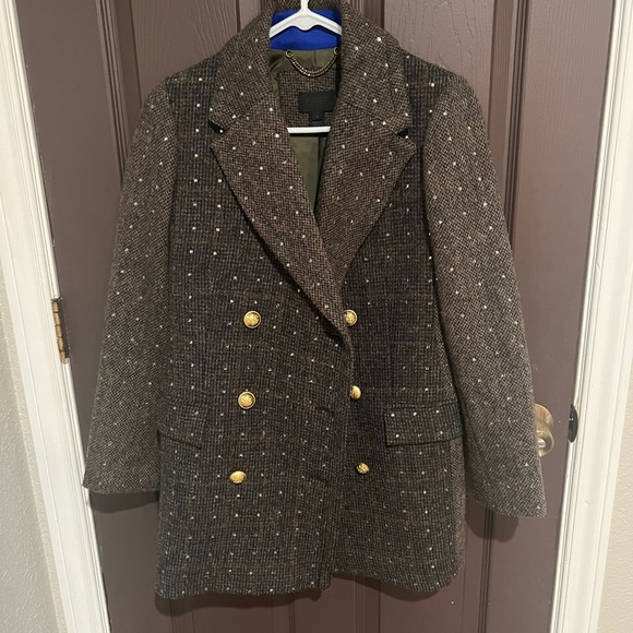 J. Crew Embellished Harris tweed coat - Picture 4 of 9